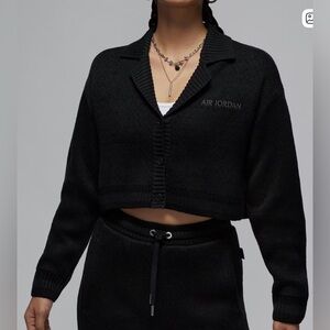 Air Jordan Black Cropped Cardigan